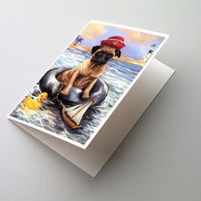 Load image into Gallery viewer, Pug Ahoy Sailor Greeting Cards -  Blank Note Cards – 8-Pack of Artist-Designed Cards with Envelopes