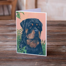 Load image into Gallery viewer, Rottweiler Greeting Cards -  Blank Note Cards – 8-Pack of Artist-Designed Cards with Envelopes