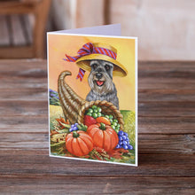Load image into Gallery viewer, Schnauzer Autumn Greeting Cards -  Blank Note Cards – 8-Pack of Artist-Designed Cards with Envelopes