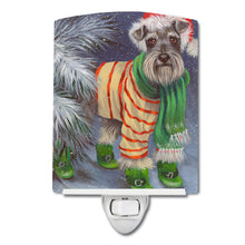 Load image into Gallery viewer, Schnauzer Christmas Green Boots Ceramic Night Light PPP3160CNL