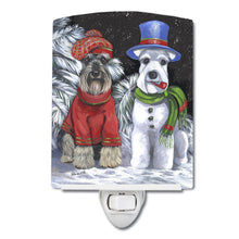 Load image into Gallery viewer, Schnauzer Christmas Snow Dog Ceramic Night Light PPP3165CNL
