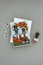 Load image into Gallery viewer, Schnauzer Thanksgiving Pilgrims Greeting Cards -  Blank Note Cards – 8-Pack of Artist-Designed Cards with Envelopes