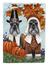 Load image into Gallery viewer, Schnauzer Thanksgiving Pilgrims Garden Flag – Decorative Outdoor Yard Flag PPP3167GF