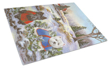 Load image into Gallery viewer, Scottie and Westie Christmas Pine Hill Glass Cutting Boards – Durable, Decorative Kitchen Art Large PPP3170LCB