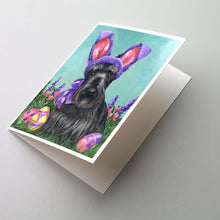 Load image into Gallery viewer, Scottie Easter Bunny Greeting Cards -  Blank Note Cards – 8-Pack of Artist-Designed Cards with Envelopes