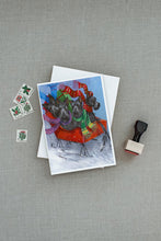 Load image into Gallery viewer, Scottie Christmas Dashing Greeting Cards -  Blank Note Cards – 8-Pack of Artist-Designed Cards with Envelopes