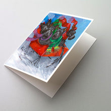 Load image into Gallery viewer, Scottie Christmas Dashing Greeting Cards -  Blank Note Cards – 8-Pack of Artist-Designed Cards with Envelopes