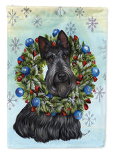 Load image into Gallery viewer, Scottie Christmas Snowflake Flag Canvas House Size PPP3181CHF