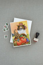 Load image into Gallery viewer, Sheltie Autumn Greeting Cards -  Blank Note Cards – 8-Pack of Artist-Designed Cards with Envelopes