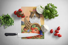 Load image into Gallery viewer, Sheltie Autumn Glass Cutting Boards – Durable, Decorative Kitchen Art Large PPP3185LCB