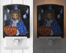 Load image into Gallery viewer, Sheltie Halloween Witch Ceramic Night Light PPP3186CNL