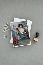 Load image into Gallery viewer, Sheltie Patio Jewel Greeting Cards -  Blank Note Cards – 8-Pack of Artist-Designed Cards with Envelopes