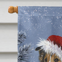 Load image into Gallery viewer, Sheltie Christmas Santa Stop Flag Canvas House Size PPP3188CHF