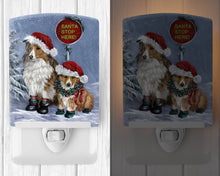 Load image into Gallery viewer, Sheltie Christmas Santa Stop Ceramic Night Light PPP3188CNL