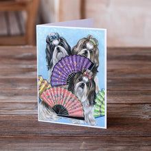 Load image into Gallery viewer, Shih Tzu Top Fans Greeting Cards -  Blank Note Cards – 8-Pack of Artist-Designed Cards with Envelopes