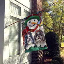 Load image into Gallery viewer, Shih Tzu Christmas Snowman Flag Canvas House Size PPP3191CHF