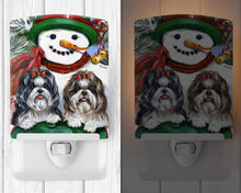 Load image into Gallery viewer, Shih Tzu Christmas Snowman Ceramic Night Light PPP3191CNL