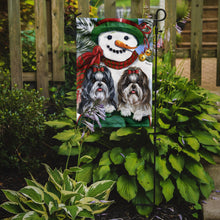 Load image into Gallery viewer, Shih Tzu Christmas Snowman Garden Flag – Decorative Outdoor Yard Flag PPP3191GF