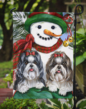 Load image into Gallery viewer, Shih Tzu Christmas Snowman Garden Flag – Decorative Outdoor Yard Flag PPP3191GF