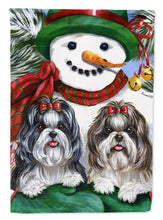 Load image into Gallery viewer, Shih Tzu Christmas Snowman Garden Flag – Decorative Outdoor Yard Flag PPP3191GF