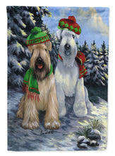 Load image into Gallery viewer, Wheaten Terrier Christmas Snowdog Flag Canvas House Size PPP3194CHF