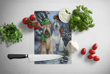 Load image into Gallery viewer, Wheaten Terrier Christmas Snowdog Glass Cutting Boards – Durable, Decorative Kitchen Art Large PPP3194LCB