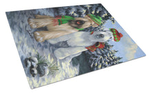 Load image into Gallery viewer, Wheaten Terrier Christmas Snowdog Glass Cutting Boards – Durable, Decorative Kitchen Art Large PPP3194LCB