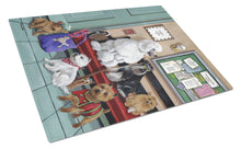 Load image into Gallery viewer, Dogs Vet Visit Glass Cutting Boards – Durable, Decorative Kitchen Art Large PPP3196LCB