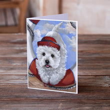 Load image into Gallery viewer, Westie Ahoy Sailor Greeting Cards -  Blank Note Cards – 8-Pack of Artist-Designed Cards with Envelopes