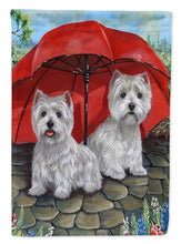 Load image into Gallery viewer, Westie April Showers Flag Canvas House Size PPP3198CHF