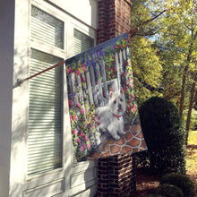 Load image into Gallery viewer, Westie At the Gate Flag Canvas House Size PPP3199CHF