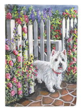 Load image into Gallery viewer, Westie At the Gate Flag Canvas House Size PPP3199CHF