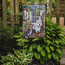 Load image into Gallery viewer, Westie At the Gate Garden Flag – Decorative Outdoor Yard Flag PPP3199GF