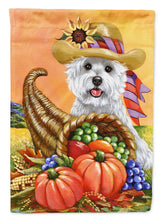 Load image into Gallery viewer, Westie Autumn Flag Canvas House Size PPP3200CHF