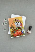 Load image into Gallery viewer, Westie Autumn Greeting Cards -  Blank Note Cards – 8-Pack of Artist-Designed Cards with Envelopes