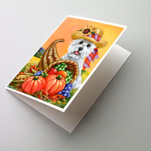 Load image into Gallery viewer, Westie Autumn Greeting Cards -  Blank Note Cards – 8-Pack of Artist-Designed Cards with Envelopes