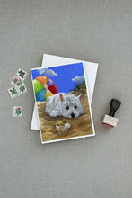 Load image into Gallery viewer, Westie Beach Baby Greeting Cards -  Blank Note Cards – 8-Pack of Artist-Designed Cards with Envelopes