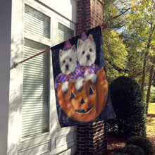 Load image into Gallery viewer, Westie Halloween Pumpkin Ride Flag Canvas House Size PPP3205CHF
