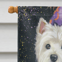 Load image into Gallery viewer, Westie Halloween Pumpkin Ride Flag Canvas House Size PPP3205CHF