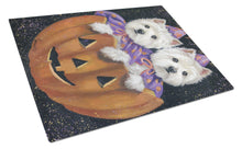 Load image into Gallery viewer, Westie Halloween Pumpkin Ride Glass Cutting Boards – Durable, Decorative Kitchen Art Large PPP3205LCB