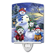 Load image into Gallery viewer, Westie Holiay Snowballs Ceramic Night Light PPP3208CNL