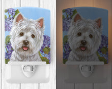 Load image into Gallery viewer, Westie Hydrangea Ceramic Night Light PPP3210CNL
