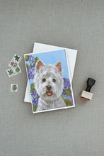 Load image into Gallery viewer, Westie Hydrangea Greeting Cards -  Blank Note Cards – 8-Pack of Artist-Designed Cards with Envelopes