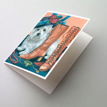 Load image into Gallery viewer, Westie in Mom's Closet Greeting Cards -  Blank Note Cards – 8-Pack of Artist-Designed Cards with Envelopes