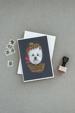 Load image into Gallery viewer, Westie Lad Plaid Greeting Cards -  Blank Note Cards – 8-Pack of Artist-Designed Cards with Envelopes