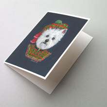 Load image into Gallery viewer, Westie Lad Plaid Greeting Cards -  Blank Note Cards – 8-Pack of Artist-Designed Cards with Envelopes