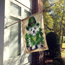 Load image into Gallery viewer, Westie St Patrick's Day Leprechaun Flag Canvas House Size PPP3214CHF