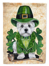 Load image into Gallery viewer, Westie St Patrick's Day Leprechaun Flag Canvas House Size PPP3214CHF