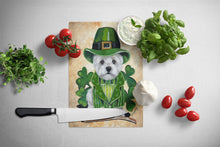 Load image into Gallery viewer, Westie St Patrick's Day Leprechaun Glass Cutting Boards – Durable, Decorative Kitchen Art Large PPP3214LCB