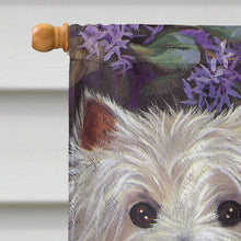 Load image into Gallery viewer, Westie Lily &amp; Lilacs Flag Canvas House Size PPP3216CHF